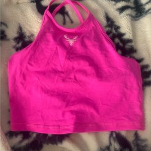 Bright Pink Halter Crop Top